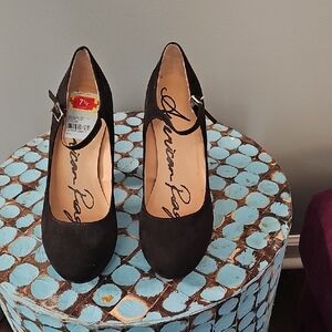 Black Suede Mary Jane Platform Women's Shoes